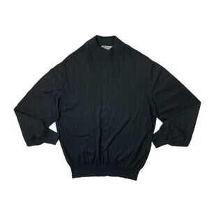 Mondo di Marco Sweater Mens XL Black Cotton Turtleneck Pullover Long Sleeve Knit